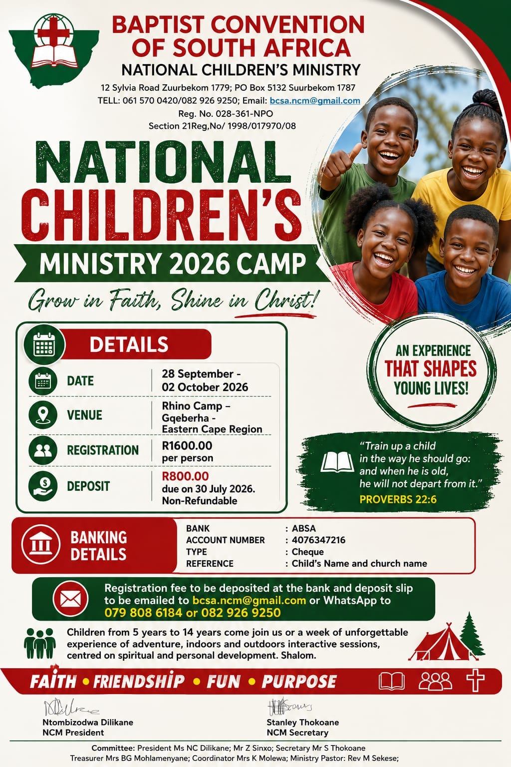 National Children's Ministry Camp 2026 poster